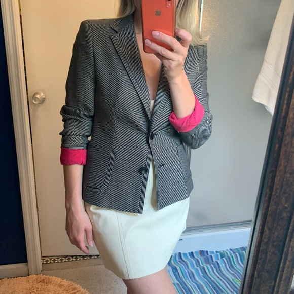 MaxMara Blazer dot striped black cream tailored 8 - Picture 10 of 16